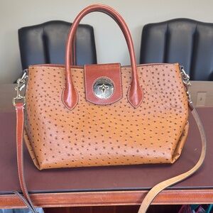 Dooney & Bourke Ostrich Tan Leather Handbag